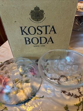 Kosta Boda Clear grape dessert bowl Set
